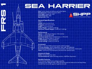 Sea Harrier FRS1 Blueprint Aviation Art Print – A3 Premium Oyster Satin