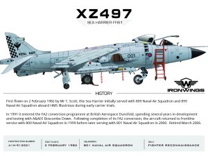 Sea Harrier XZ497 Aviation Art Print – A3 Premium Oyster Satin
