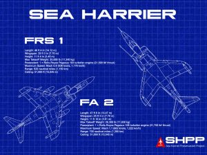 Sea Harrier FRS1 & FA2 Dual Blueprint Aviation Art Print – A3 Premium Oyster Satin