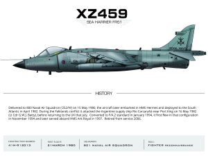 Sea Harrier XZ459 Aviation Art Print – A3 Premium Oyster Satin