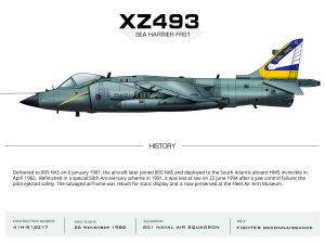 Sea Harrier XZ493 Aviation Art Print – A3 Premium Oyster Satin